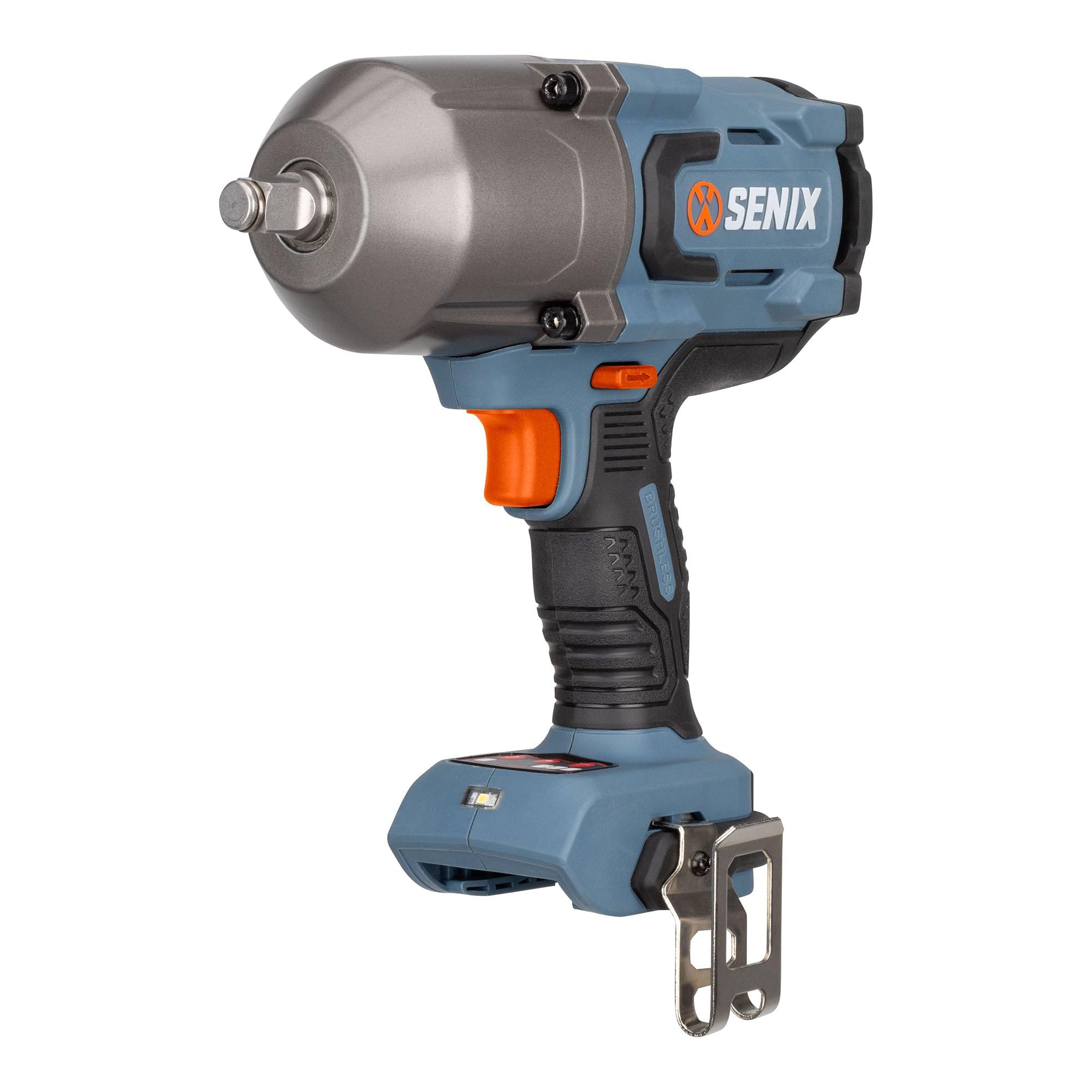 Photo 1 of SENIX 1/2'' Cordless Impact Wrench, Compatible with X2 20 Volt Max* Battery, Brushless Motor, 750 ft-lbs Max Torque, 1800rpm Max, 3-Speed, with Belt Clip, Tool Only, Battery Not Included (PDWX2-M3-0)