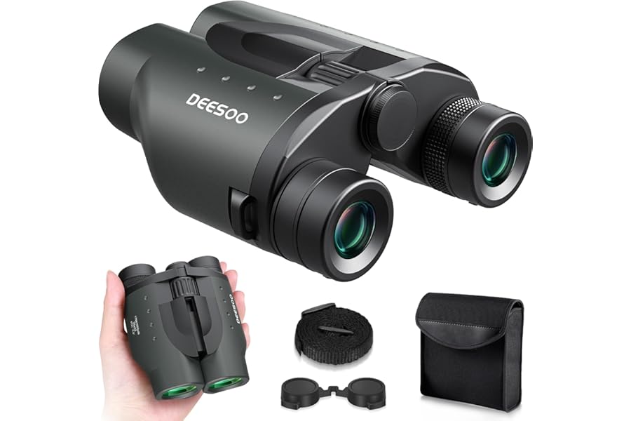 25x32 Binoculars for Adults Kids Compact - DEESOO High Powered Bird Watching Binoculars Lightweight Small Size for Hunting Traveling Sports Hiking Gift for Men Women