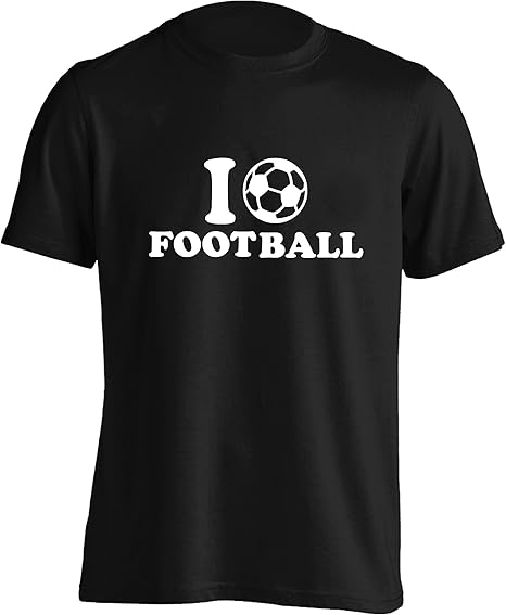 I love football | Unisex T-Shirt | Small to 2XL | Flox Creative: Amazon.co.uk: Clothing