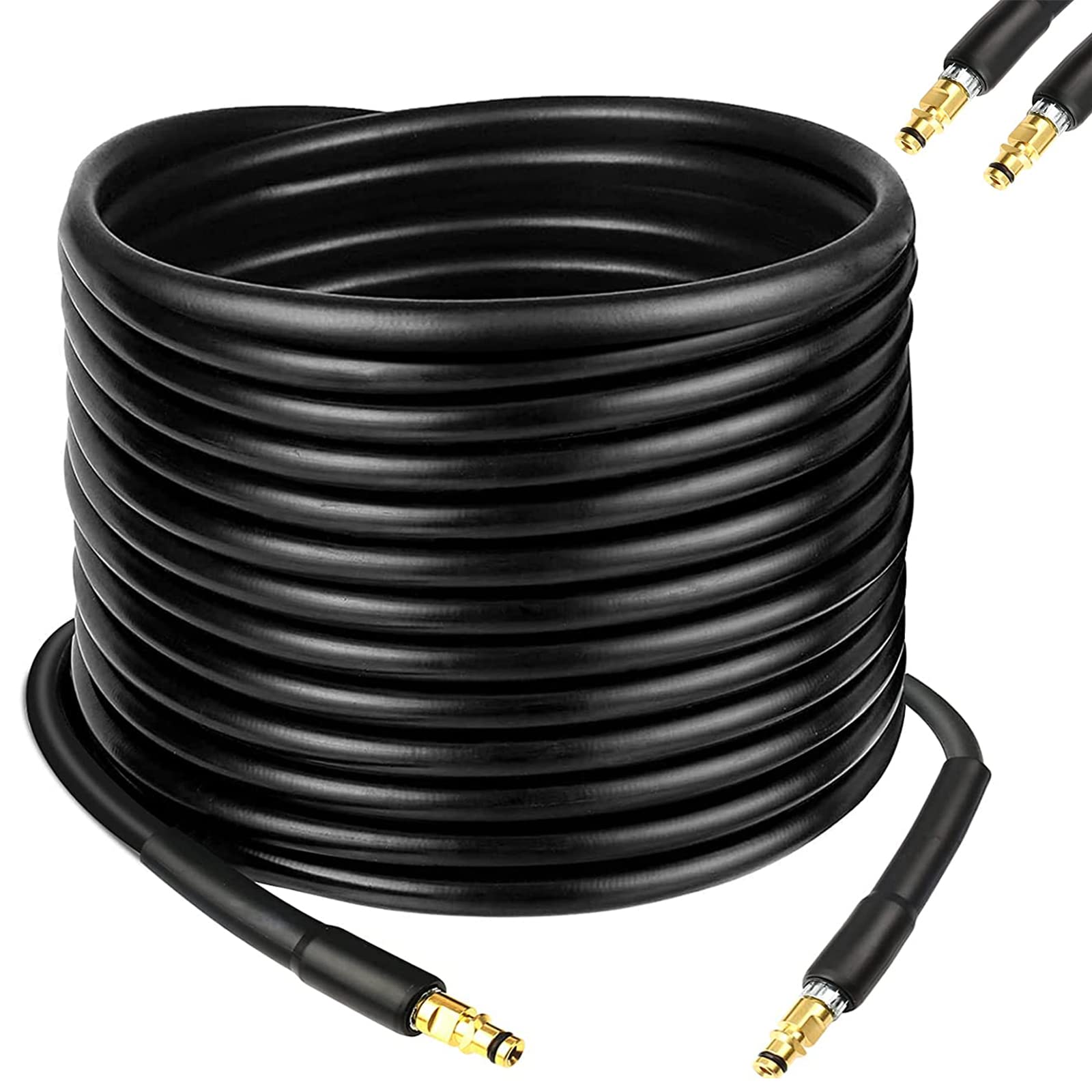15m / 49.2Ft High Pressure Jet Washer Hose Extension Cleaning Pipe with C-Clip Click Type Plug Fitting Quick Connector 15 metre Garden Pipe Replacement for Karcher K Series K2, K3, K4, K5, K7