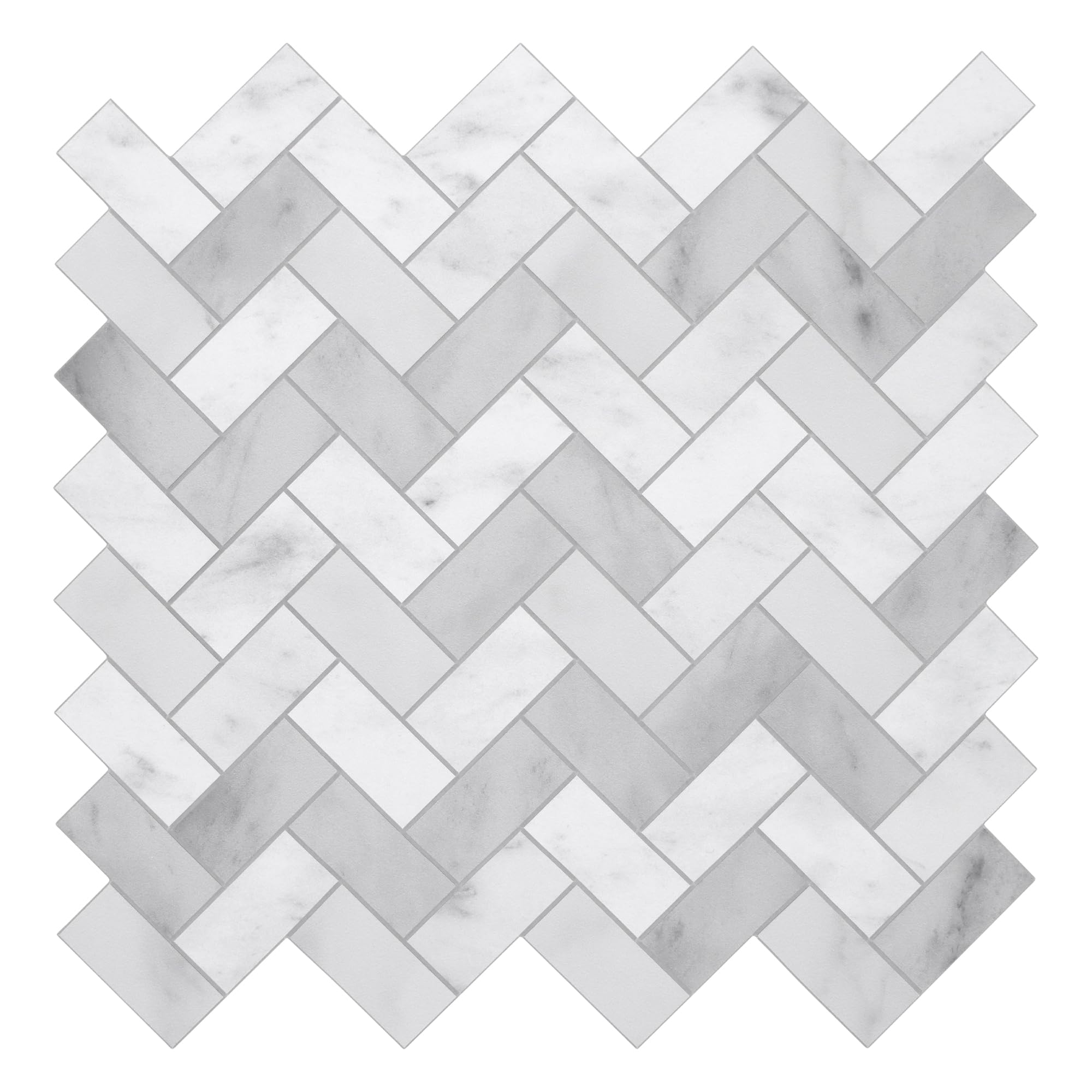 Photo 1 of The Tiles Plaza Herringbone Peel and Stick backsplash for Kitchen, Stone Composite Self Adhesive Tiles, Wall Tile for Kitchen, Bathroom, Fireplace. 12 x 13 Inch 1 Sheet Carrara White