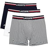 Lacoste mens Cotton Stretch Print Animation Boxer Briefs, 3-pack