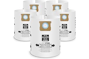 5 Pack Vacuum Bags Replacement for Shop Vac Bags 10-14 Gallon Type F 90662 9066200 9066233 and Type I 90672 9067200 9067233, PETOX High-Efficiency Disposable Vaccum Collection Filter Bags