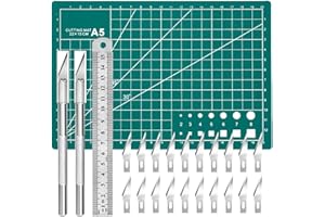 JNEOACE Craft Knife Precision Hobby Knife Kit with 2 Exacto Knife and 20 PCS Exacto Blades for DIY Art Work Cutting, Hobby, Scrapbooking, Stencil (Green)