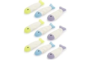 SmartyKat (9 Count Fish Flop Crinkle Catnip Cat Toys - Multi Color, 9 Count