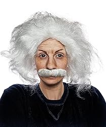 ALLAURA Old Man White Mad Scientist Wig and