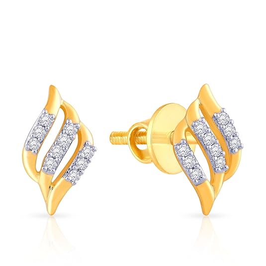 Buy Malabar Gold and Diamonds 18k Yellow Gold and Diamond Stud Earrings