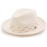 Pineapple⋆ Genoa Fedora Bucket Sun Straw Beach Hat Fine Braid UPF50+ Unisex