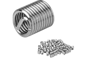 SHMZK 100PCS Thread Repair Insert, M6 × 1.0 × 2D Helicoil Metric Thread Sleeve Steel Sheaths Wire Thread Inserts, 304 Stainless Steel Helicoil Coiled Wire Screw Thread Repair Kit