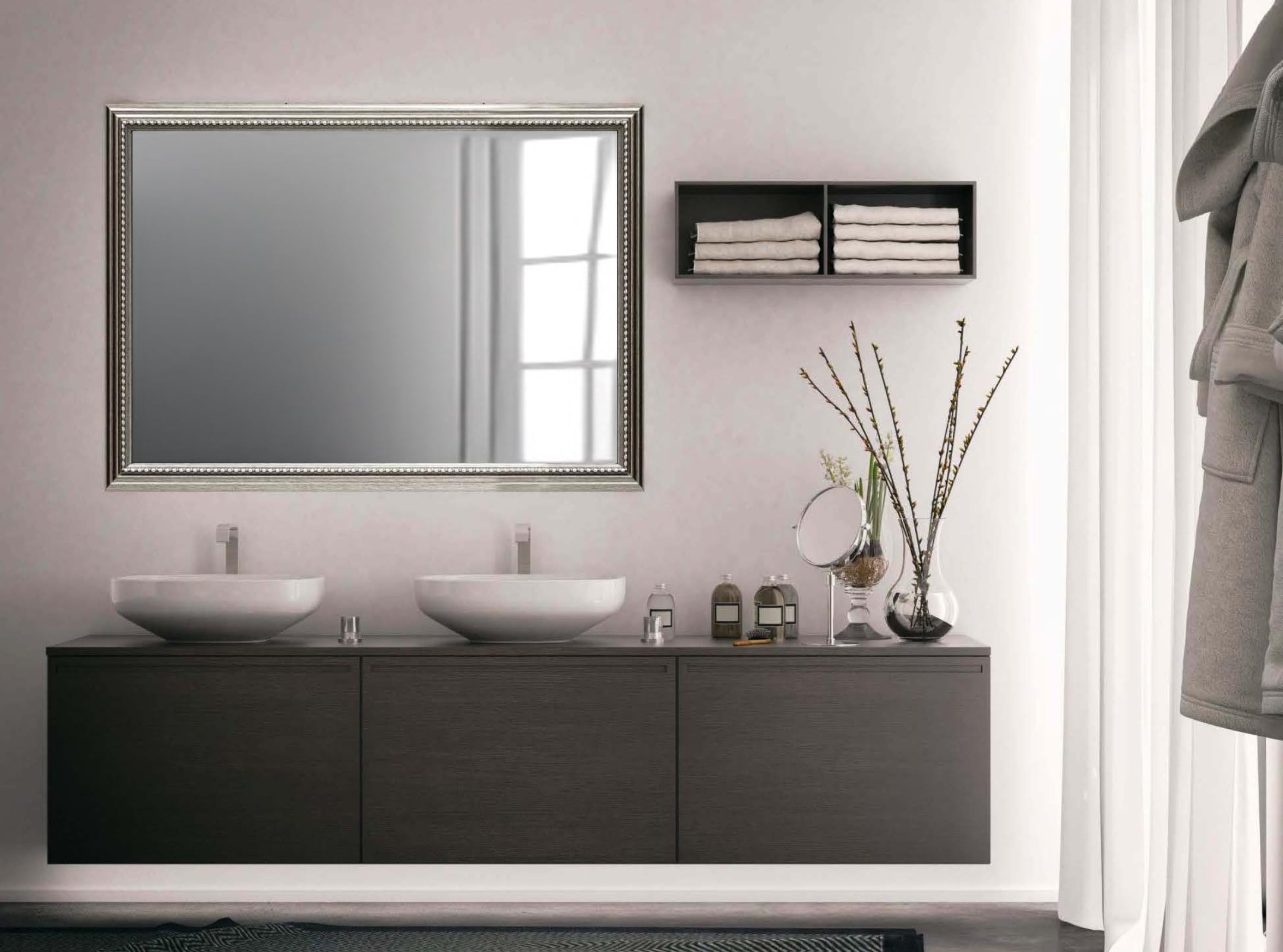 Zalena Treviso 30 x 25 cm Frame Wall Mirror Design Mirror Bathroom Mirror for the Home Guest Bathroom Hallway Gadrobe Living Room