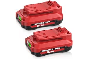 OHYES BAT 2 Pack 20V 3.0Ah Replacement for Craftsman V20 Lithium Ion Battery, Compatible with Craftsman 20 Volt Battery MAX CMCB205 CMCB204 CMCB206 CMCB202 CMCB201 20 Volt Cordless Power Tools (LED Indicator)