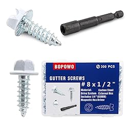 BOPOWO 300 Pcs #8x1/2 Self-Tapping Gutter Screws