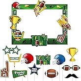 Football Bowl Photo Booth Frame Sport Theme Party Photography Props Kit Touchdown Supplies and Decorations 13 PCS