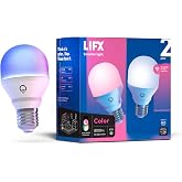 LIFX Color Smart Light Bulbs (2-Pack) A19 E26, Matter Compatible RGB + Tunable White (800 Lumens), WiFi Dimmable Color Changing (2.4GHz), Compatible with Apple HomeKit, Alexa &amp; Google