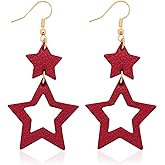 Jagucho Leather Earrings Dangle for Women, Lightweight Hoop Earrings Drop for Teen Girls, Gifts for Women