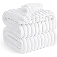 Bedsure White California King Size Blanket for Couch - GentleSoft Cozy Soft Blankets for Women, Cute Small Fleece Throws for Girls, Birthday Gifts for Women, White, 102x96 Inches
