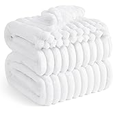 Bedsure GentleSoft King Throw Blanket for Couch - Cozy Soft Blankets for Women, Cute Small Fleece Throws for Girls, Bright White, 108x90 Inches