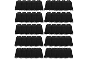 Grneric 50Pcs Drawstring Backpack Bulk Cinch Bag, Drawstring Bags Polyester for Gym Sports Beach Party Trip (Black)
