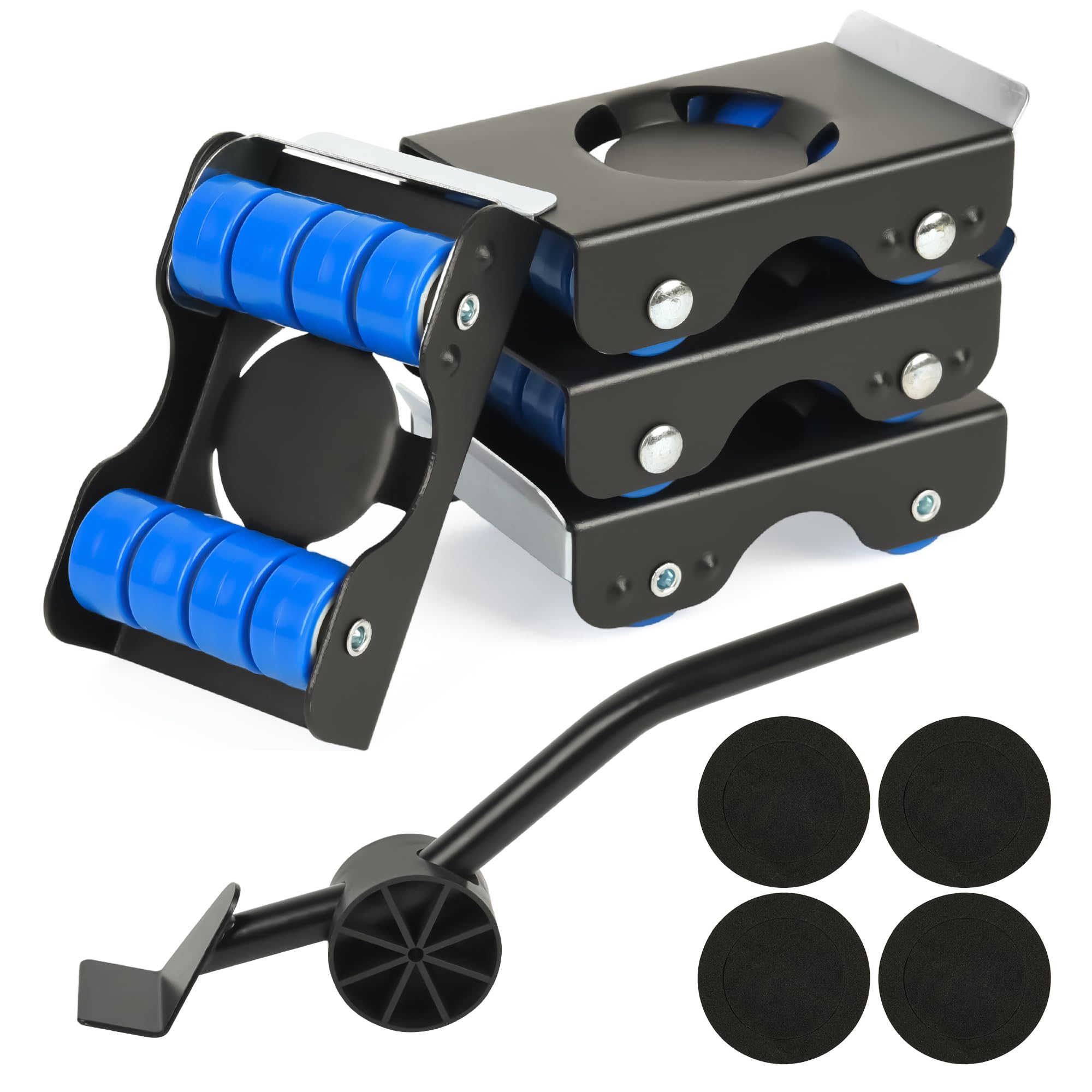 Photo 1 of KELLYJAY Furniture Lift Mover Tool Set, 4 Metal Furniture Slider with 8 Wheel Each Transport Shifter for Easy Moving, Heavy Duty Appliance Roller Dolly for Couches, Sofas, Load Capacity Up to 750lbs