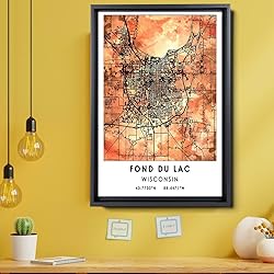 Fond Du Lac Map Poster, Wisconsin Map Art