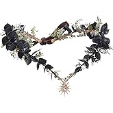 MOSTORY Woodland Flower Fairy Crown - Forest Elf Crown Circlet for Renaissance Accessories Women Fairycore Renfaire Cosplay