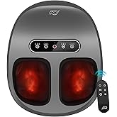 Snailax Foot Massager with Heat and Compression, Shiatsu Foot Massager for Neuropathy and Plantar Fasciitis, Deep Kneading, Rolling, Remote Control, Fits up to Size 14