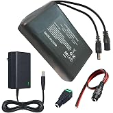 12V 10000mAh Lithium ion Battery Pack with Charger Compatible with 12V Devices, Bike Light, DIY Project, Radio, LED Light Strip, CCTV Camera