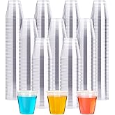 2 OZ 500 Pack Plastic Shot Glasses, Disposable Cups, Wine Tasting Cups, Small Plastic Tumbler for Whiskey, Wine Tasting, Food Samples, Perfect for Halloween, Thanksgiving, Christmas Party