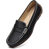 KORDAL Women's Comfortable & Lightweight Leather Penny Loafers Slip-Ons Cute Business Casual Dress Shoes Work Office Flats Everyday Walking Shoes Driving Mocs for Women