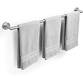 JunSun Towel Bar 30 Inch Bathroom Towel Rack Heavy Duty Bath Towel Holder Modern Towel Rod Brushed Silver Towel Hanger Bathroom Accessories Silver Towel Rail Stainless Steel Single Bar Brushed Nickel