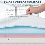 FRIDEKO Memory Foam Mattress Topper Small Double 120x190cm Dual Layer 11cm view 7