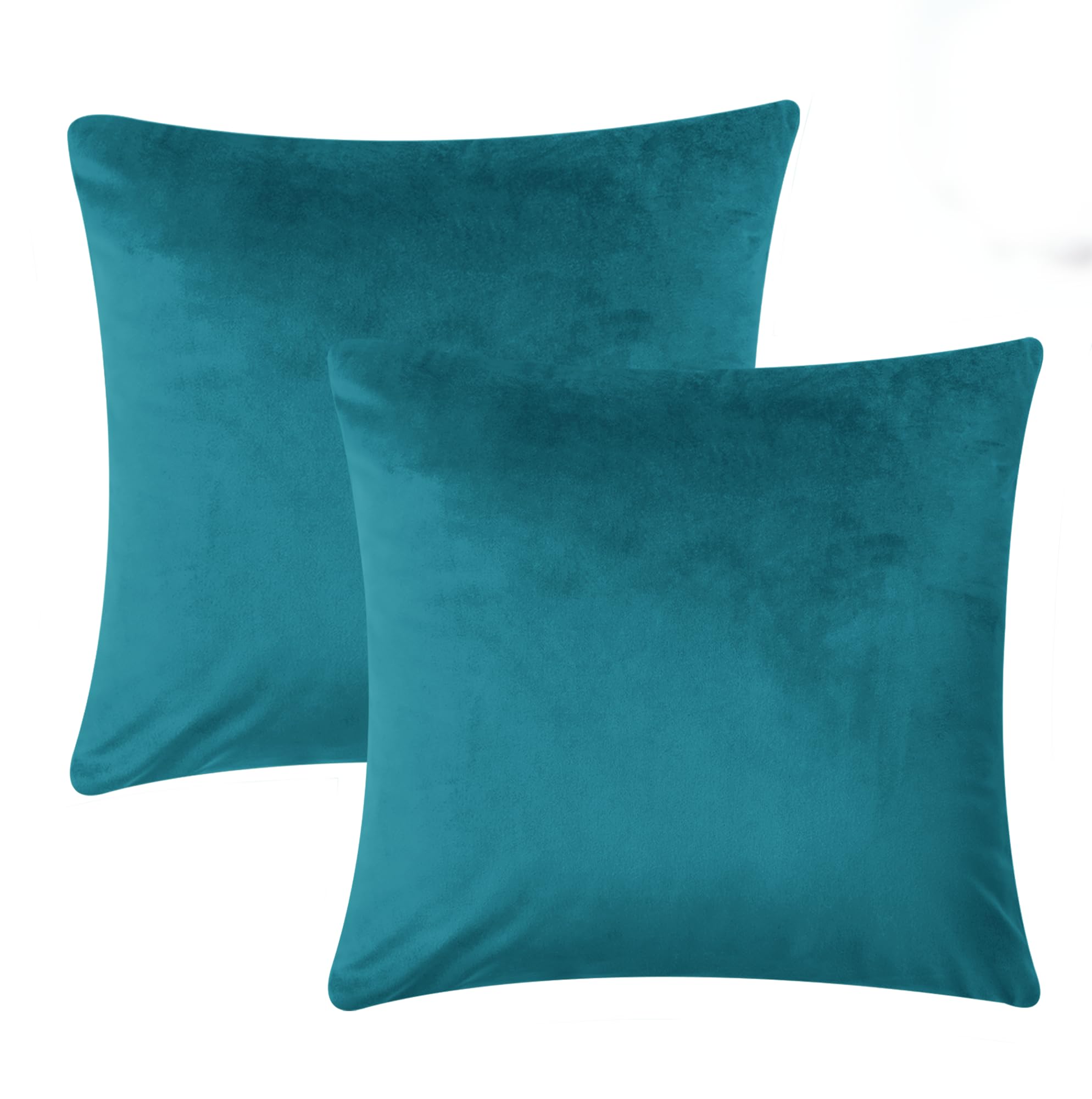 Imperial Rooms Cushion Covers 45 x 45 cm Pack of 2 Square Throw Velvet Pillow Cases Bedroom Decor Cushion for Sofa Living Room Car (Teal, 18 x 18 Inch) — image 1