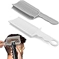 2pcs Curved Combs, Professional Positioning Blending Combs, Ergonomic Design for Home Salon (COLOR: Grey+White)