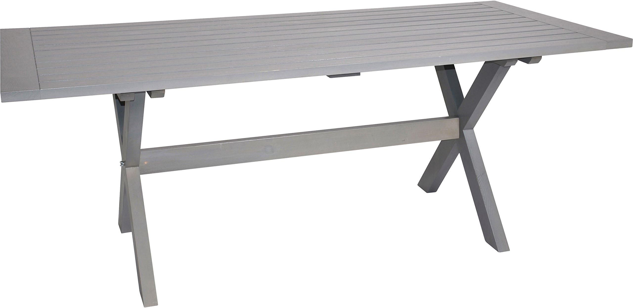 Garden Table Esstsich Coffee Table Grey Pine Stained Cross Base 200x92x76,5 cm