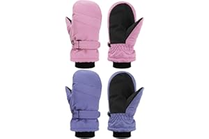 SATINIOR Kids Snow Mittens Waterproof Winter Ski Gloves Warm Thicken Snow Gloves for Girls Boys