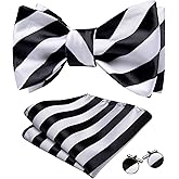 YOHOWA Bow Ties for Men Paisley Self Tie Bowtie Pocket Square Cufflinks Set Classic Woven Formal Wedding Tuxedo Party