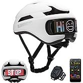 Bike Helmet for Adult Men Women, Bicycle Helmet with LED Display, Ebike Helmet with Remote and App, Cycling Helmets with Turn Signals, Rear Light, DIY Image, Mens Bike Helmets Fit 22-24in