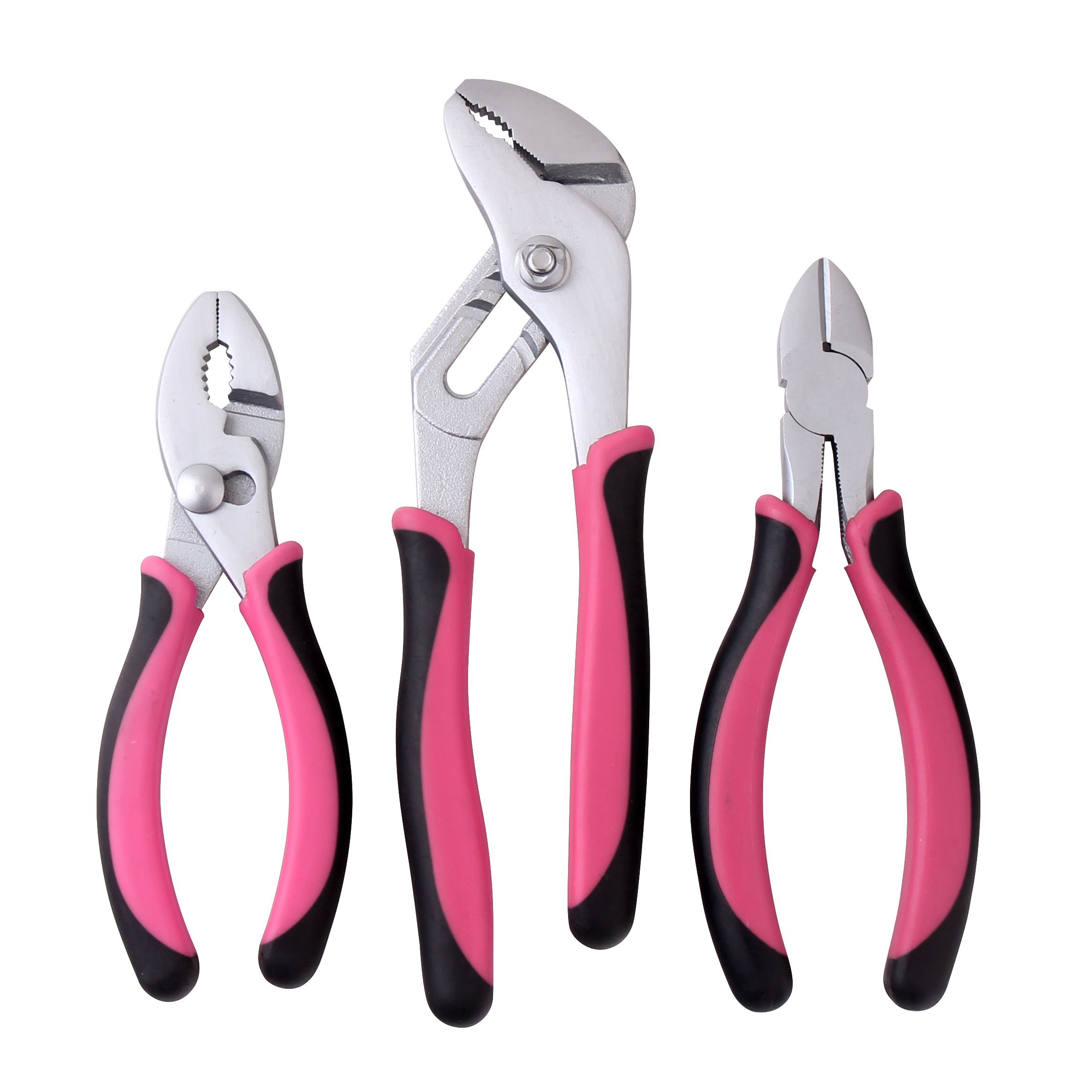 Apollo Tools Set of 3 Pliers for DIY Repairs and Maintenance Projects, Crafts, Jewelry-Making, Plumbing, Toy, Electronic and Small Engine Work - Pink Ribbon – Pink- DT5008P
