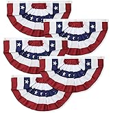 American Pleated Fan Flag, 3 X 1.5 Ft USA Patriotic Flag Bunting Half Fan Banner 4th of july decorations Indoor/Outdoor (red-5pcs)