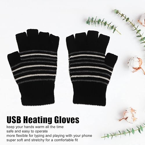 zlinsiger USB Heating Gloves USB Heated Knitting Gloves