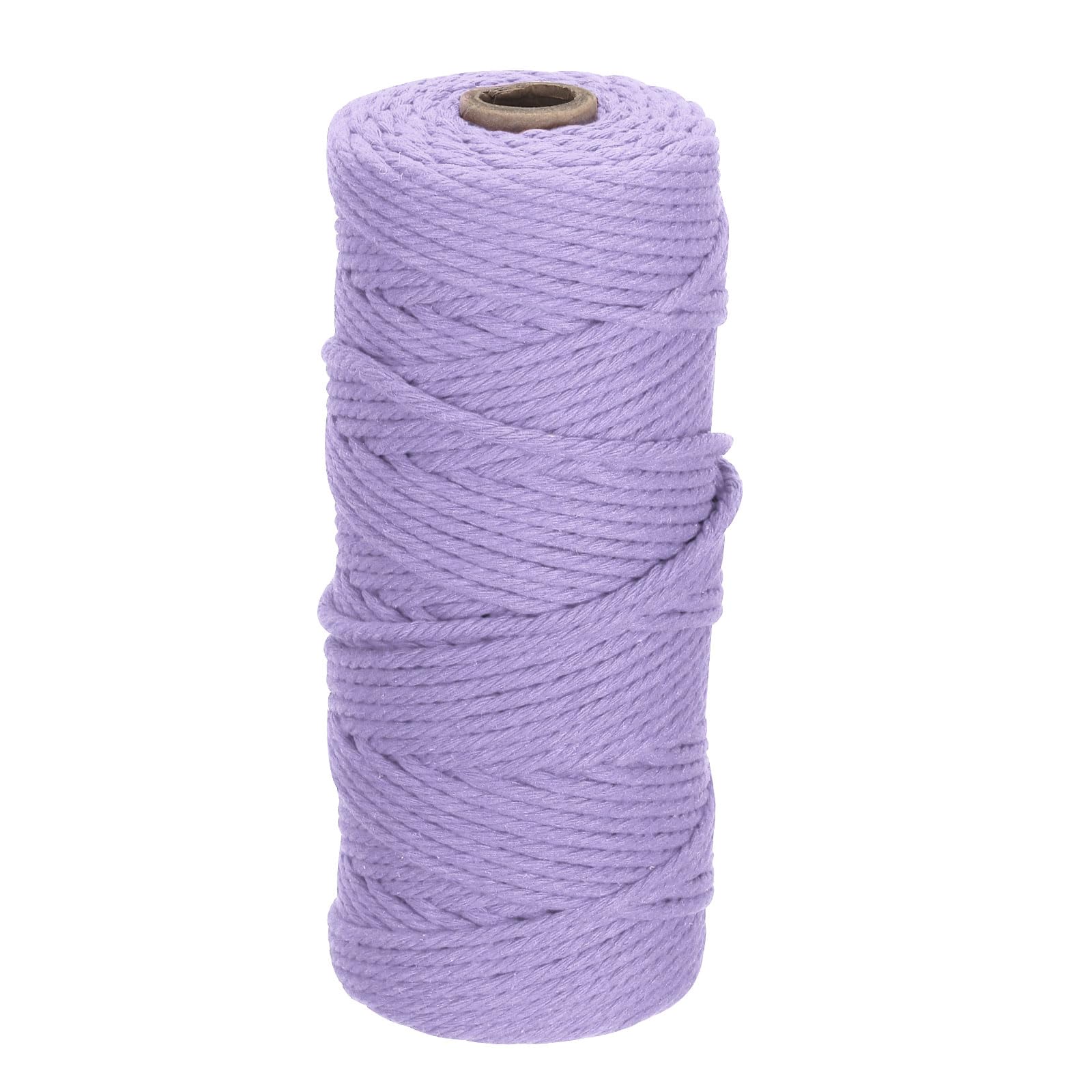 DMiotech 3mm x 100M (109 Yard) Light Purple Natural Cotton Macrame Rope, Wall Hanging Handmade 2 Strands Twisted Macrame Cotton Cord for Plant Hangers, Gift Wrapping Wedding
