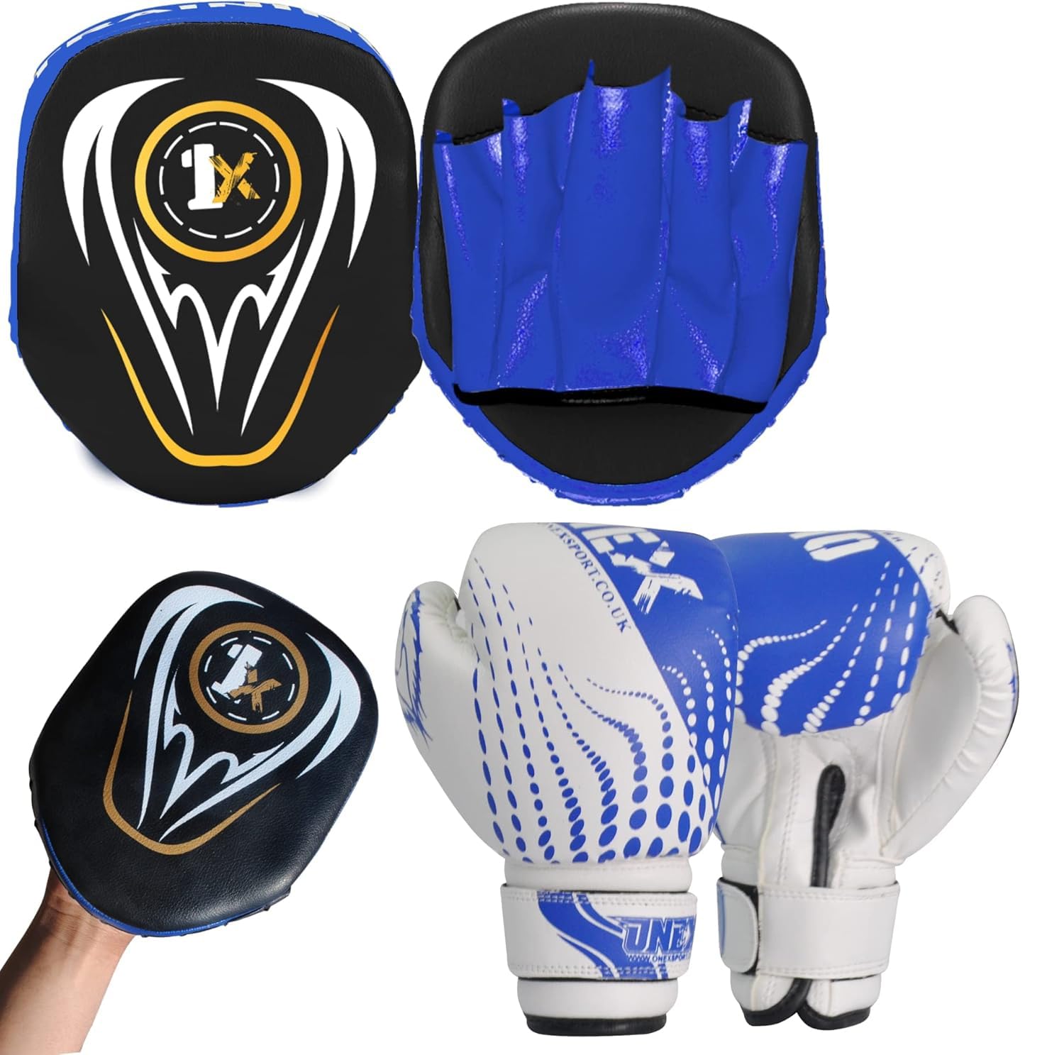 Boxing Gloves and Focus Pads Set for boys and girls Kids Twins Kickboxing Punching Professional Training - Hook and Jab MMA Punch Strike Bag