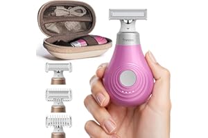 Trimcoo New Intimate Electric Trimmer for Women, [Small But Powerful] Designed for Pubic Hair Grooming, Bikini Line Removal, Wet/Dry Shaver On-The-Go, USB-C Rechargeable Razor with Travel Case, Pink