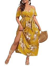 Floerns Women's Plus Size Cold Shoulder Short