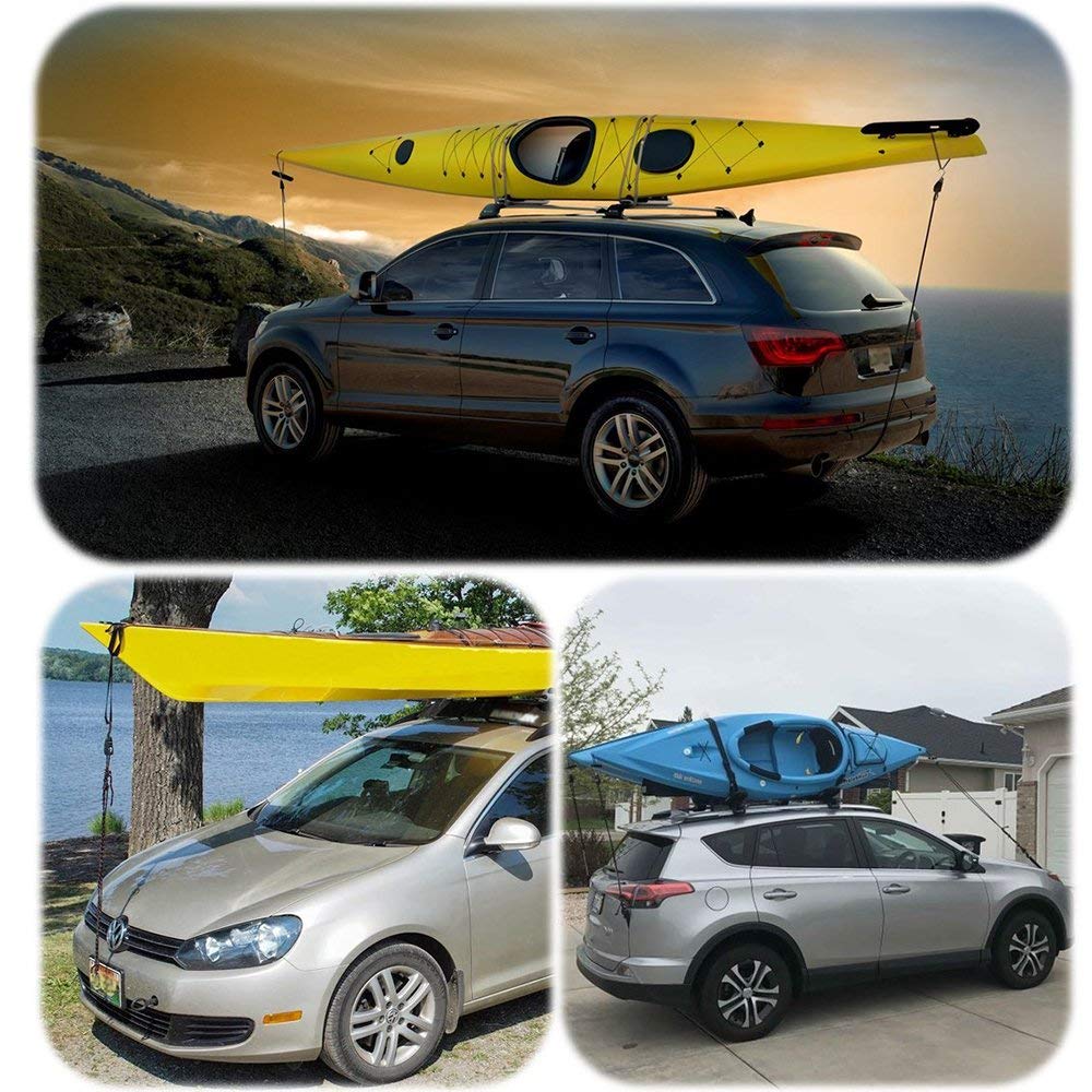 LE KAPMOZ Secure Canoe and Kayak Bow and Stern Tie Down Straps Car Top