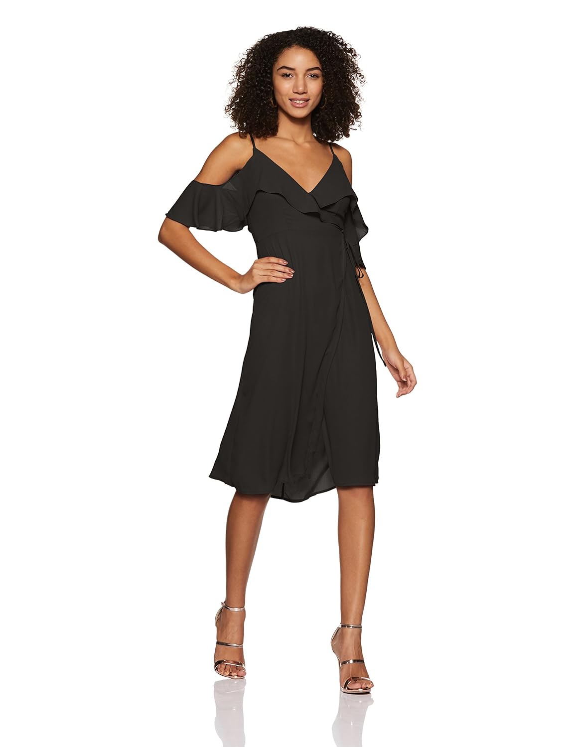 forever 21 black wrap dress