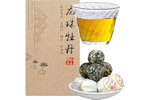 XIXICHA Fuding White Tea Dragon pearl Peony Tea Fuding Aged White Tea 2014 Year White Peony Tea Ball Chinese White Tea Gift Tea Box 龙珠牡丹 白茶 福鼎白茶 250g/9oz