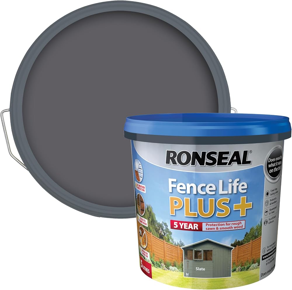 Ronseal Fence Life Plus Slate 5L - All Weather Protection
