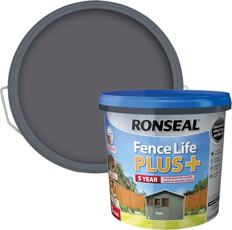 Ronseal Fence Life Plus Slate 5L - All Weather Protection