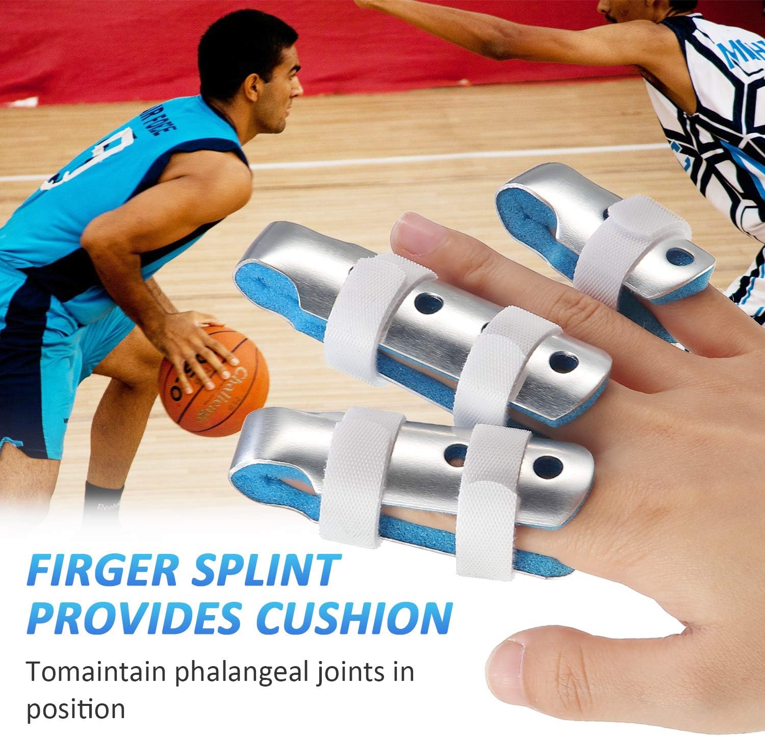6 Pieces Finger Splints Metal Finger Support Finger Stabilizer for Adults and Children Finger Knuckle Joint Fixation, 3 Sizes: Health & Personal Care